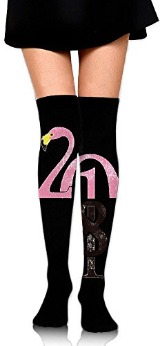 Happy New Year Pink Flamingo 2018 Compression Socks for Men & Women - Best for Running, Nurses, Shin Splints, Flight Travel, Skiing & Maternity Pregnancy - Boost Athletic Stamina & Recovery