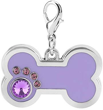 Haustier ID Tag Hund Tag Personalisiert Haustier ID Tag Haustier Identifikations Tags Katzenmarke Hundemarke Anhaenger Adressanhänger für Hundehalsband für Katze und Hund(Lila)