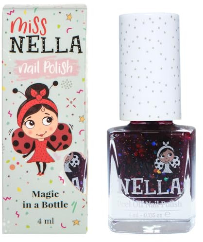 Miss Nella SECRET DIERY- Spezieller dunkle Pflaume Nagellack für Kinder, Peel-Off-Formel, wasserbasiert und geruchsneutral