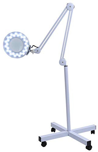 Lupenlampe Kosmetiklampe, 5 Dioptrien Lupe Lupenlampe Standlupe LED Lupen-Stehlampe Led Lupenlampe mit Standfuß für Büro, Lesen, medizinische Schönheit
