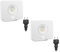 ledscom.de 2 Stück LED Gartenstrahler WEGA für außen, IP44, Bewegungsmelder, Stecker, 11,7 W, 951lm, warmweiß