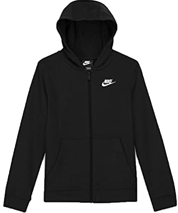 Nike Jungen Club Kapuzenpullover, Black/White, 8-9 Jahre