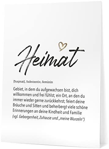 Papierschmiede® Herz Definition: Heimat, 40x60 cm, Poster für Wohnzimmer, Schlafzimmer, Wandbild Wanddeko Geschenk Geburtstag Jubiläum - ohne Rahmen