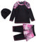 Mädchen Bescheidene Muslimische Bademode UPF 50+ UV Islamischer Hijab Badeanzug Langarm Top Shirt mit kurzer Hose Badekappe 3tlg Schwimmanzug Strandkleidung Rosa 6-7 Jahre