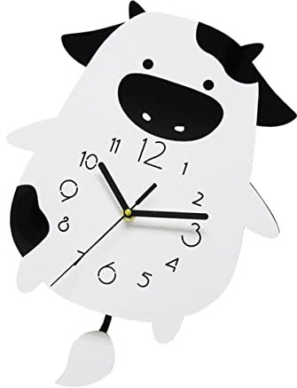 Veemoon Kuh Wanduhr Kuh Hängende Uhr Tier Wanduhr Niedliche Cartoon Tier Hängend