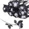 JUKIDS 12 künstliche schwarz-weiße Rosen, Halloween-Rose, künstliche Seidenblumen, Rosensträuße für Hochzeit, Party, Heimdekoration, Halloween-Dekoration