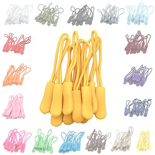 10 Zipper-Schlaufen 70 Farben Reißverschluss-Anhänger Reißverschluss-Verlängerung Pull Anhänger, Farbe:sommergelb