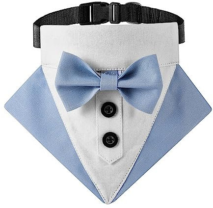 Hund Smoking Bandana Halsband, Verstellbar Haustier Fliege Bandana Haustier Hochzeitshalstuch mit Fliege für Hochzeit Geburtstag Weihnachten