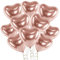 Set 10 Luftballons Herz Metallic Rose-Gold Deko Geburtstag Verlobung JGA Party Valentinstag Hochzeit Party Ballon Rosegold Herzform, Made in EU