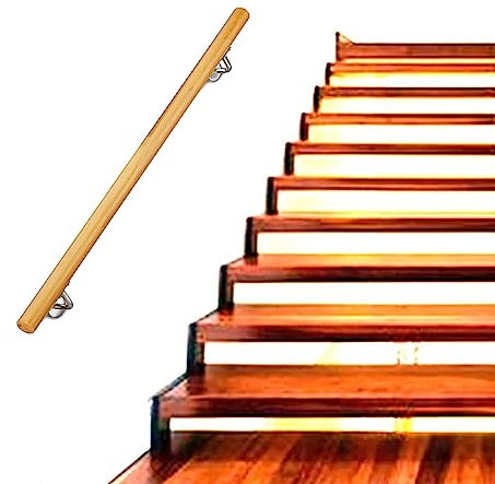 ippi Handlauf rutschfeste Treppenhandläufe Aus Naturholz, Massivholz, Heimgebrauch An Der Wand, Dachbodengeländer Im Innenbereich for Ältere Menschen, Korridor-Stützstangen (Size : 1ft)