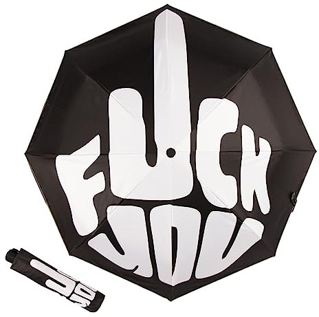 Maxerkeep Mittelfinger-Geschenk, automatischer Regenschirm, winddicht, tragbar, persönliche Reisegröße, einfach zu bedienen, automatisches Öffnen, Schließen, Geschenk für Damen, Herren, Teenager,