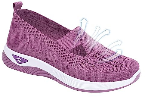Moonyan Zapatos ortopédicos para Mujer,Zapatos sin Cordones para Caminar para Mujer con Manos Libres | Zapatos ortopédicos Antideslizantes para Caminar, Zapatos náuticos Informales