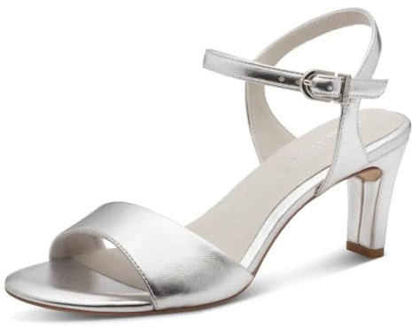 Tamaris Damen Heeled Sandals Synthetik, metallic, 40 EU