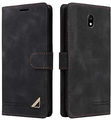 OKZone Funda para Samsung Galaxy J730/J7 2017, Premium PU Cuero Cierre Magnético Tipo Libro Flip Folio Carcasa Soporte Plegable Ranuras para Tarjetas para Samsung Galaxy J730/J7 2017 (Negro)