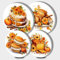 Walarky Flowers Cakes Picture Round Hob Covers Bread Dessert 4-Piece Stove Plate Cooker Hob Covers for Cookers Top Burner Gas Range Oven Protector Kitchen Accessories Cooktop Decorative Decor