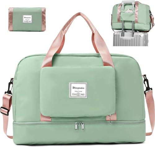 Ryanair Airlines Untersitz-Kabinentasche, 50 x 32 x 28,5 cm, faltbar, Reisetasche, Handgepäck, Übernachtung, für Damen und Herren (mit Schultergurt), Grün, grün, Freizeit, Reisen