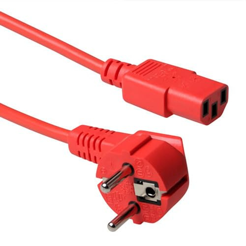 ACT C13 Buchse auf CEE7/7 Stecker Kaltgerätekabel 5m Rot – AK5403 | für PDU's