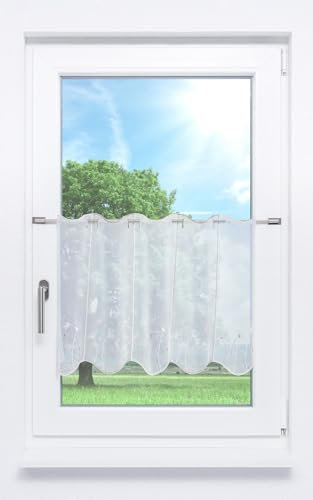 LYSEL Scheibengardine Wiesenblumen (Bx H) 240cm * 45cm Grau/Hellgrau