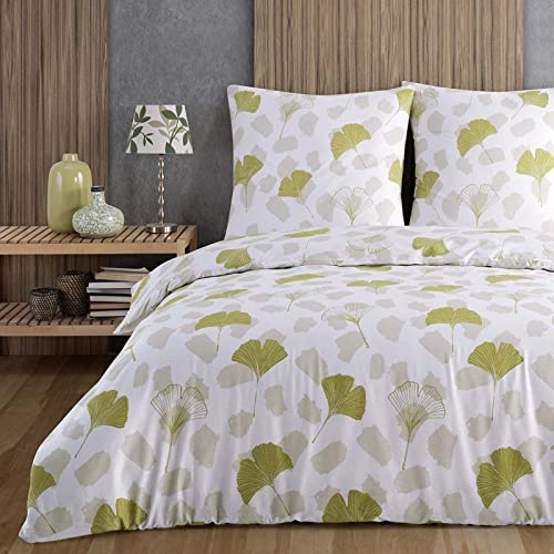 Buymax Bettwäsche 155x220 cm – Bettwäsche Set 2-teilig 155 x 220 cm, Renforcé 100% Baumwolle, Bettbezug mit 1 Kissenbezug 80x80 cm, Oeko-TEX, Reißverschluss, weich und atmungsaktiv