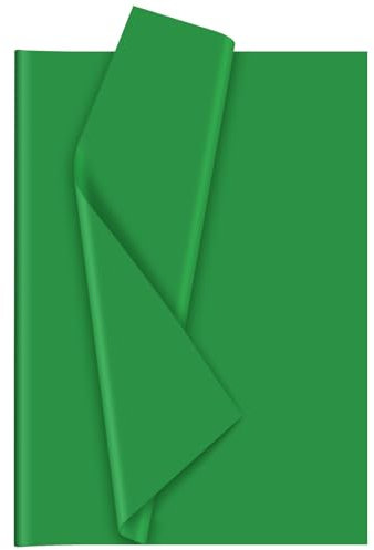 Bouiexye Grün Seidenpapier für Geschenktüten 60 Blatt Seidenpapier Bulk 51x37cm Weihnachten Seidenpapier zum Verpacken Verpackungspapier für Füller Blumen Geburtsta Hochzeit Dekor