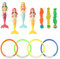 ATSGJLZN 9 Set Pool Spielzeug,3er Tauchringe für Kinder 4er Meerjungfrau 3er Algen Tauchspielzeug,Schwimmbad Spielzeug, Schwimmspielzeug Tauchtiere für Kinder Sommer Geschenke Tauchausbildung