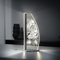 Luverre Tisch-Lampe | LED-Leuchte | Glas-Leuchte mit Gravur für Nachttisch, Kommode, Wohnzimmer (Tiger, Segel | anthrazit)