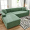 Bishilin Überwurf Sofa L Form 190-230CM+190-230CM, Sofabezug Elastisch 3 Sitzer + 3 Sitzer Modern Einfarbig Couchbezug Eckcouch Universal Grün