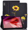 Vkooer Smart Case for Lenovo Tab P12 - 12.7 inch 2023 (TB370FU/ TB371FU) Folio Flip Wallet Cover Book Case with Stand Function, Card Slot, Daisy Elephant Pattern