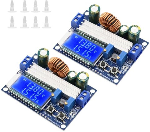 DC-DC Boost/Buck Modulo di tensione standard Binghe Tensione costante Corrente costante Buck Boost Convertitore di potenza Auto Boost/Buck con display digitale LCD compatibile con Arduino (2pcs)