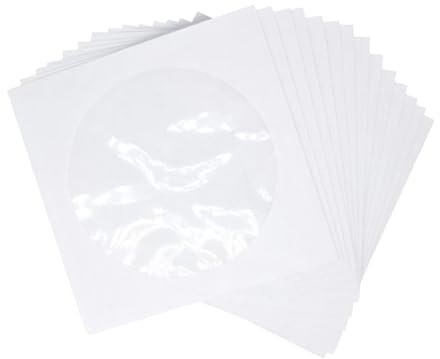 TINEASUR 100 Pack Case Holder Dvd Storage Bag Portable Wallet White Paper Access Organizer