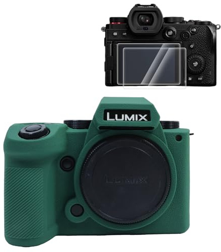 Rieibi Silicone Case for Panasonic Lumix DC-S5II /Panasonic Lumix DC-S5IIX Camera Case with 2PCS Screen Protector,Lightweight Camera Case for Panasonic Lumix S5 II X/Panasonic Lumix S5 II Case
