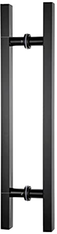 AEGCAOJH Maniglia per Porta Scorrevole Moderna per Soggiorno/Ufficio Maniglie per Porte Interne in Vetro quadrate Nero Opaco 149 cm