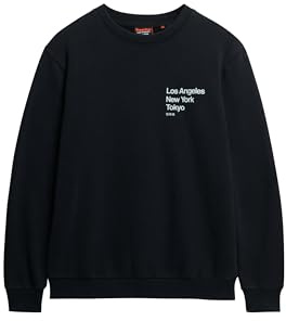 Superdry Herren Core City Sweatshirt mit Rundhalsausschnitt und Logo