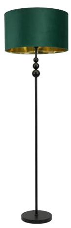 ValueLights | Marissa Black Floor Lamp with Green Velvet & Gold Inner Shade & Warm White Bulb | Floor Lamps, Home Décor & Improvement Essential