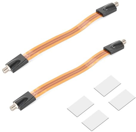 Ruimou 2 cavi coassiali piatti RG6 F tipo jumper per cavo coassiale finestra/porta, compatibile con TV via cavo, video di sorveglianza