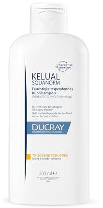 Ducray KELUAL SQUANORM, Anti-Schuppen Kur-Shampoo, feuchtigkeitsspendende Haarpflege bei trockenen Schuppen und juckender Kopfhaut, klinisch getestet, 200 ml