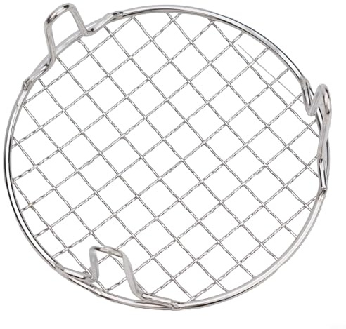 Aprilsunnyzone Camping BBQ Grillrost Edelstahl Rund Mesh Netz Tragbar Outdoor Kochen Gitter Mit Beinen Für Picknick Heimgebrauch 15 cm / 20 cm / 25 cm / 30,5 cm (15 cm)