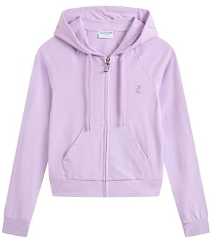 Juicy Couture Women's Oola Hoodie Kapuzensweatjacke, Jersey Sweatjacke Mit Kapuze Und Reißverschluss in Verschiedenen Farben Hooded Sweatshirt (pack of 1)