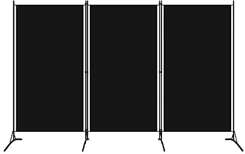 Raumteiler-3-Panel Raumteiler schwarz 260x180cm