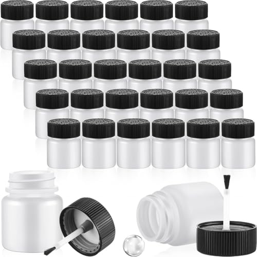 Wisyurt 60 Flacons de Peinture de Retouche Vides de 30 Ml avec Pinceau et Boule de Mélange pour Réparation de Copeaux de Voiture