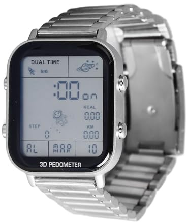 Cocoarm Männer LED Digital Watch Männer Multi -Funktion Digital Watch Sport Digitaler Uhr mit Japan Bewegung EL Backlight 30m Wasserdichtes Edelstahlgurt für Outdoor -Lauffitness