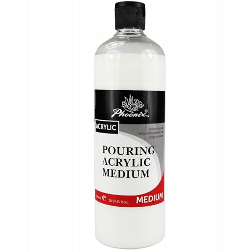 Generisch Pouring Medium 500 ml Aureo – Acrylfarben Verdünner für Fluid Art & Pouring Technik – Transparent, Rissfrei – Gießmedium für Acrylmalerei – Glänzend – Für Künstler & Anfänger