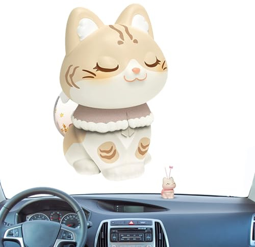Katzenauto-Lufterfrischer, Katzenauto-Duftdiffusor,Leuchtender Cat Doll Aromatherapie-Diffusor | Auto-Duft-Dekoration für die Mittelkonsole, Cat-Lufterfrischer für Frauen und Mädchen