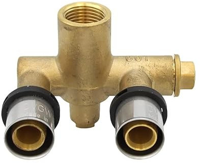 Pipetec Pressfitting Wandwinkel 20x2 mm 1/2 Zoll IG U-Form Wandscheibe doppelt TH Kontur Verbundrohr, DVGW, TH-Profil