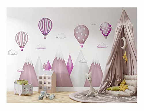wandtattoo kinderzimmer bergWandtattoo kinderzimmer berge Nordic Bergen Aufkleber Wandaufkleber Kind Baby Kindergarten Zimmer Gebirge luftballons Ballons Ballon Wolken Wolke Landschaft Wanddeko Bab