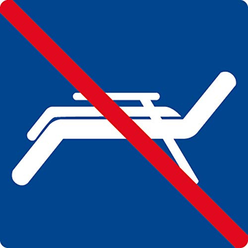 Schwimmbadschild - Liegen reservieren verboten - Kunststoff - 20 x 20 cm