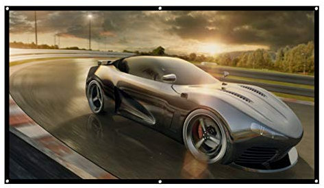 Tonysa 60-100inch 16:9 HD Projector Screen 3D Film Portable Screen Curtains Indoor and Outdoor Projection Screen with Foldable for Movie or Office Presentation(100in)