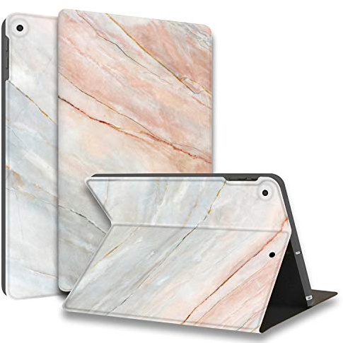Huasiru Painting Case for iPad 10.2 9th/8th/7th Generation Case(2021/2020/2019 Released) Only, Slim Soft TPU Smart Cover Case with Auto Sleep/Wake, Marble Pink
