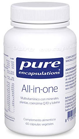 PURE ENCAPSULATIONS | All in one | Multivitamínico con Minerales, Plantas, Coenzima Q-10 y Luteína | Aporta Vitalidad y Bienestar | Protege Frente al Daño Oxidativo | 60 Cápsulas Vegetales