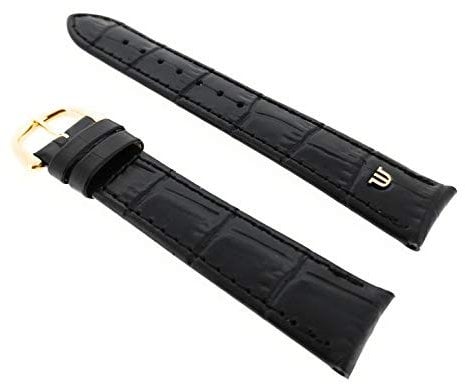 Eulit Maurice Lacroix Kroko Prägung Original Uhrenarmband 19 mm schwarz Schliesse vergoldet